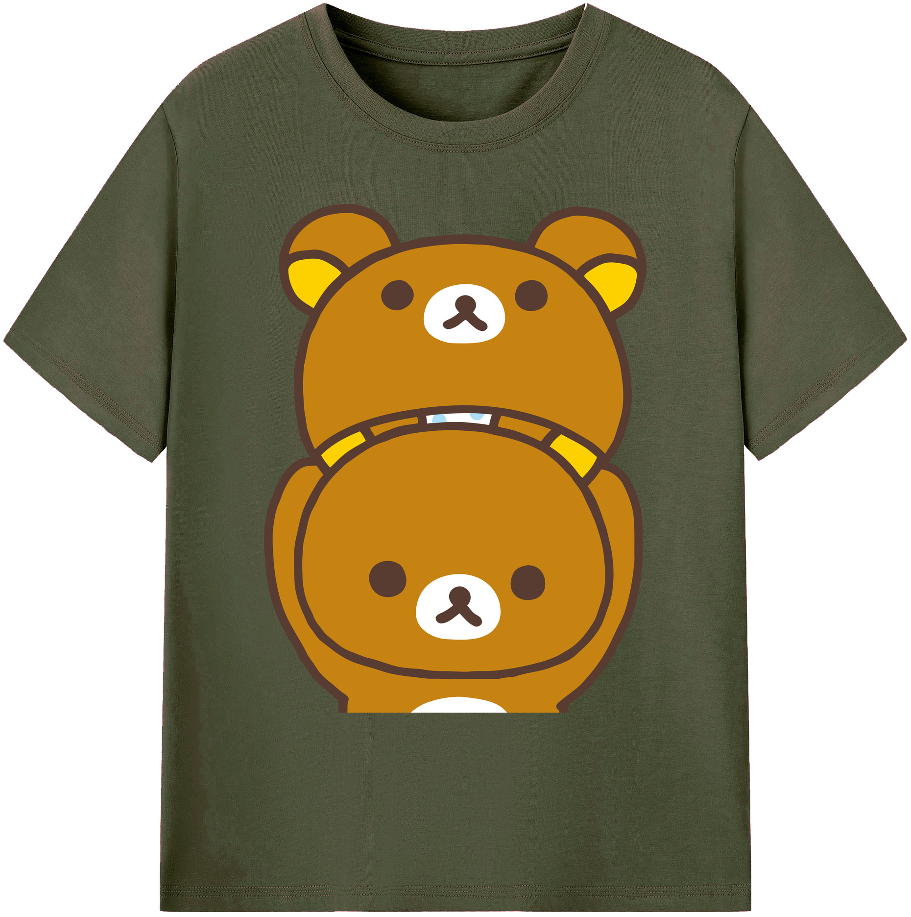 （画像用） リラックマ リラックマ キイロイトリ Rilakkuma Korilakkuma Kiiroitori 綿100％ メンズ半袖Tシャツ｜肌触りやわらか＆通気性